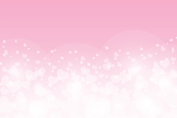 pink gradient background with heart shape and star bokeh lights element love valentine theme banner vector illustration template