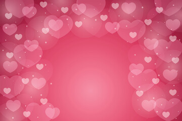 red gradient background and heart shape and dots bokeh element love valentine theme banner vector illustration template