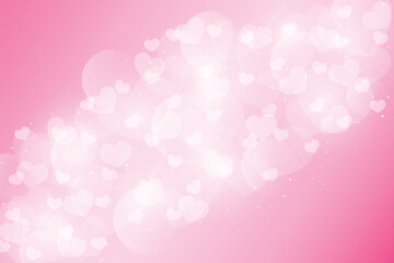 pink gradient background heart shape and dot bokeh light element love valentine theme banner vector illustration template