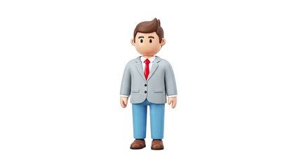 3D Businessman Standing on White Background