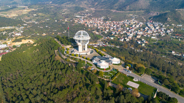 Izmir - Turkey, World Peace Monument captured from the sky by drone - Dunya Baris Aniti