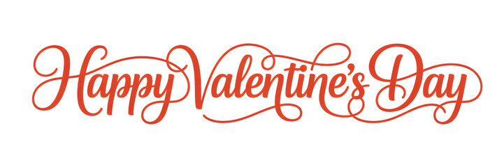 Happy valentines day in red cursive script isolated on transparent background © Creative 1M