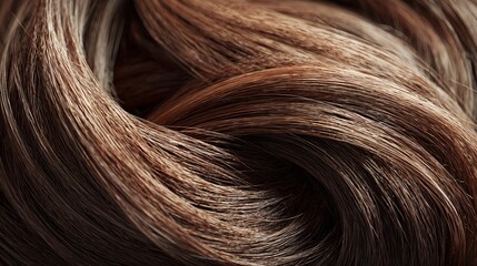 Beautiful long brown hair with smooth flowing strands