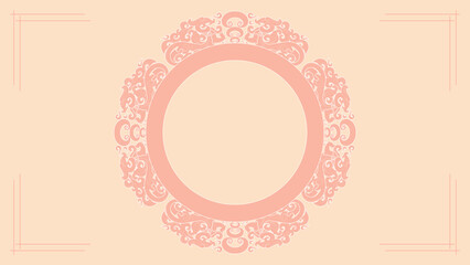 Chinese-inspired ornamental circle frame with dragon patterns