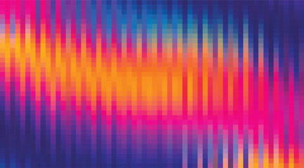 vibrant pixelated gradient background with vertical stripes and multicolor wave effect for design
