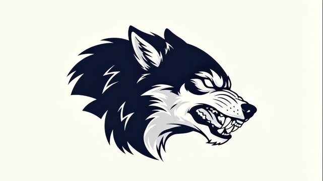 Fierce wolf head silhouette