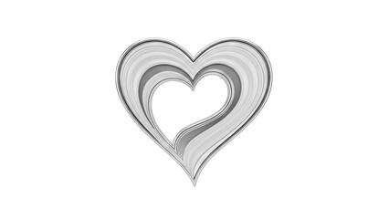 Abstract Silver Heart on White Background