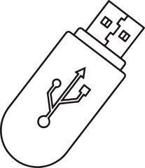 USB Flash Drive Icon with USB Symbol Keywords: USB, flash drive, storage, memory, data