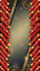 Vertical Lunar Firecracker Border