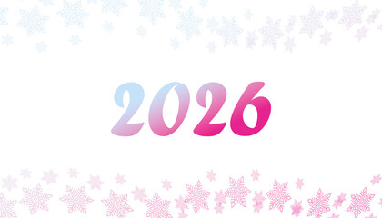 2026 New Year pastel typography, Soft festive winter greeting background