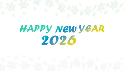 Happy New Year 2026 glowing typography on black, Festive winter celebration banner
