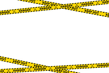 バリケードテープのフレームイラスト