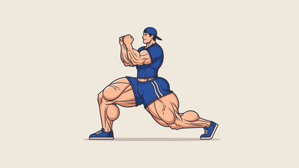 Muscular man performing squats