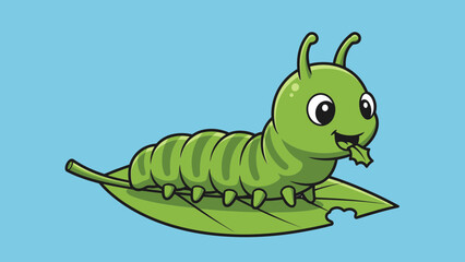 Green caterpillar on leaf