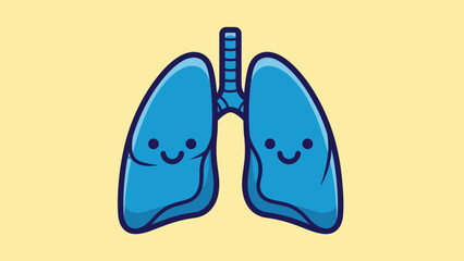 Happy lungs breathing easily