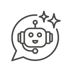 Chat bot personal assistant. Robot friendly help. Icon vector illustration.