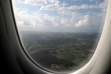 lazio hills aerial view from airplane window