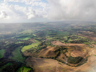 lazio hills aerial view from airplane window