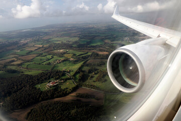 lazio hills aerial view from airplane window