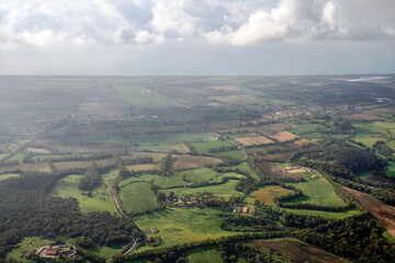 lazio hills aerial view from airplane window
