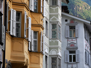 bressanone medieval village in south tyrol old buildings detail