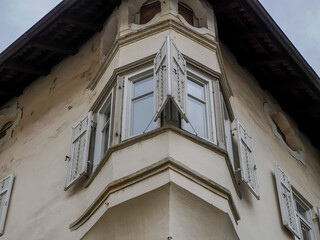 bressanone medieval village in south tyrol old buildings detail