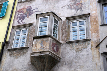 bressanone medieval village in south tyrol old buildings detail
