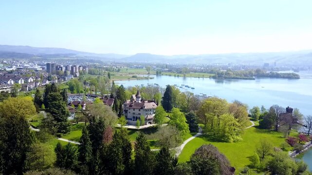 Zug in Summer &ndash; Aerial View Over Lake Zug and the City