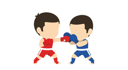 Cartoon boxing match illustration depicting playful combat between two characters