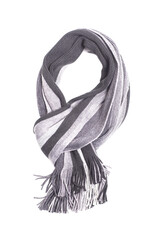 Scarf tied in knot isolated on white background