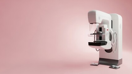 Mammography Machine on Pink Background stock photo