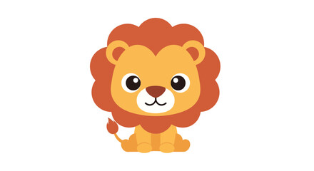 Obraz premium Charming cartoon lion cub character illustration, ideal for children's content and educational