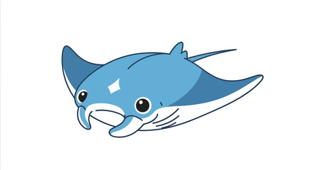Fototapeta premium Charming manta ray character illustration offering a fresh and whimsical take on marine wildlife