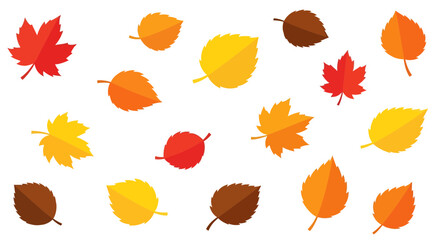 Obraz premium Colorful autumnal leaves seamless pattern vector design representing nature transition and