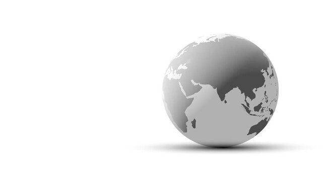 mondo, pianeta, terra, rotazione, appoggiato, sfondo bianco, mappamondo