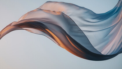 Abstract blue and orange smoke waves create a 3d silk texture pattern on a white background vector illustration for design wallpaper