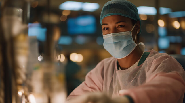 A sterile IV preparation zone in a hospital pharmacy, where a technician mixes lifesaving medications inside a negative-pressure isolator &mdash; contamination control, clinical accuracy, and high-stakes