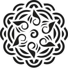 Stylized tribal circular pattern graphic design