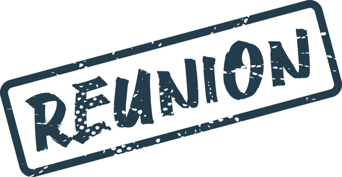 Distressed rubber stamp imprint for reunion events and gathering announcements
