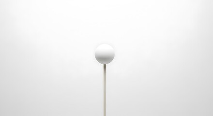 A single white lollipop isolated on white background, standing upright, creating a minimalist and clean composition with soft, diffused lighting