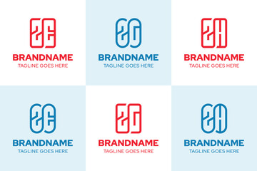 Letters ZE ZG ZH Monoline Logo Set, symbolizing clarity, simplicity, and modern identity