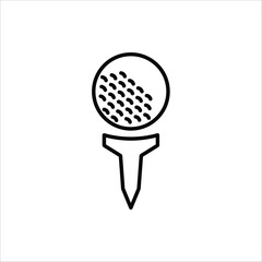 Golf icon. Golf stick, Golf Ball and Golf Flag symbol. For web design. Vector illustration Isolated on white background.