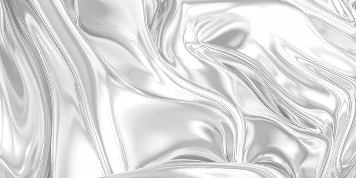 shiny liquid chrome texture abstract wavy silver white metallic fluid bright luxury futuristic background