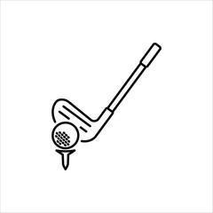 Golf icon. Golf stick, Golf Ball and Golf Flag symbol. Vector illustration for web design. Isolated on white background.
