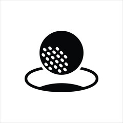 Golf icon. Golf stick, Golf Ball and Golf Flag symbol. Vector illustration for web design. Isolated on white background.
