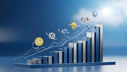 business graph with dollar