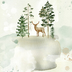 Watercolor forest.