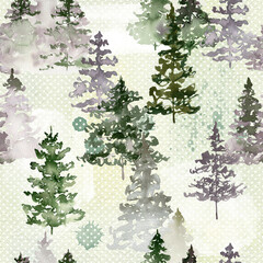 Forest seamless pattern.