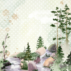 Watercolor forest.