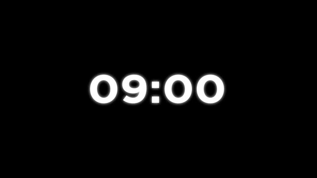 10 minute countdown timer animation from 600 to 0 seconds on transparent background. ten minute countdown timer, Countdown video.